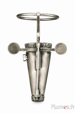Nadeln mit Feststellschraube - Länge 8 cm, Ø 2 cm - silbergrau